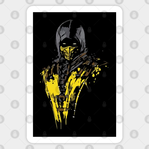 Scorpion Mortal Kombat T-Shirt Sticker by Negolou 